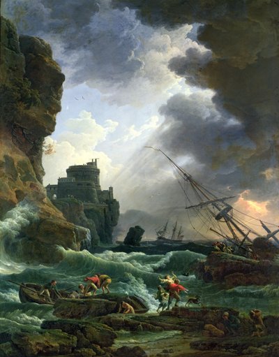 De storm, 1777 door Claude Joseph Vernet